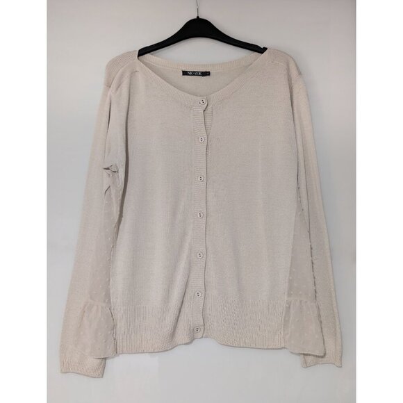 NIC+ZOE  | Side Peplum Cardigan In Cream - Picture 1 of 9